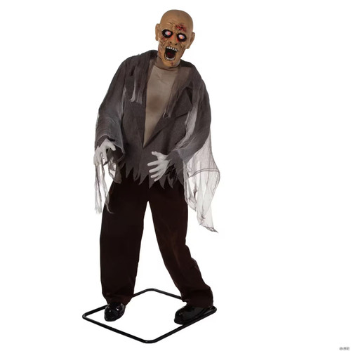 6 Ft. Animated Standing Zombie Halloween Decoration