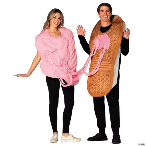 Adults Sneaker & Stuck Gum Couples Costume OSFM