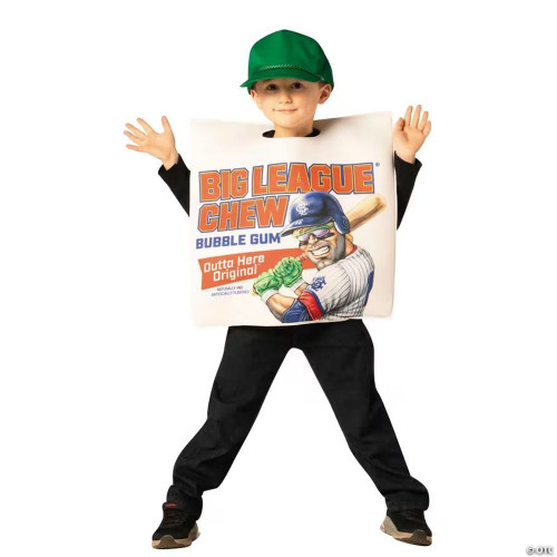 Kids Big League Chew Original Bubble Gum Pouch Tunic Costume 7-10