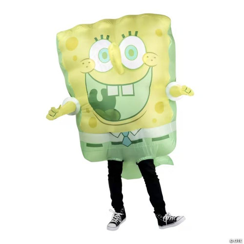Adults Inflatable Spongebob Squarepants Spongebob Jumpsuit Costume - One Size