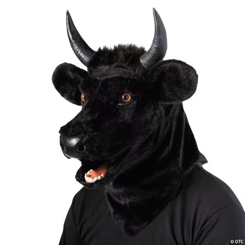 Adults Bull Moving Mouth Overhead Mask - One Size