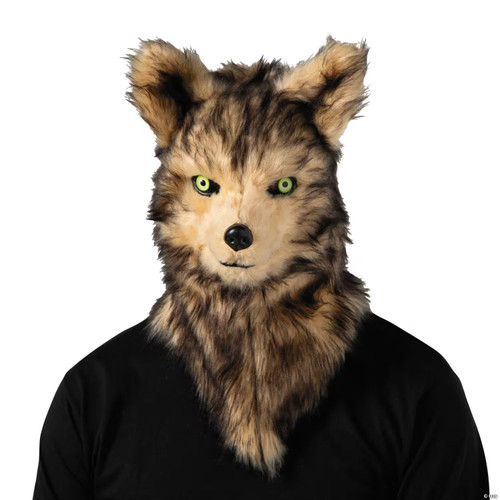 Adults Wolf Moving Mouth Overhead Mask - One Size