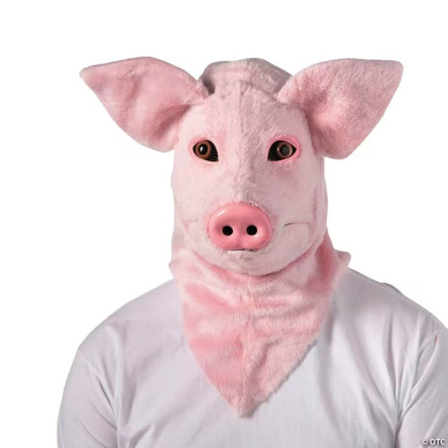 Adults Pig Moving Mouth Overhead Mask - One Size