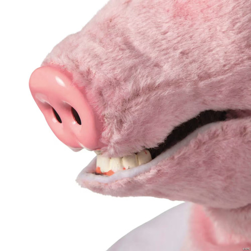 Adults Pig Moving Mouth Overhead Mask - One Size
