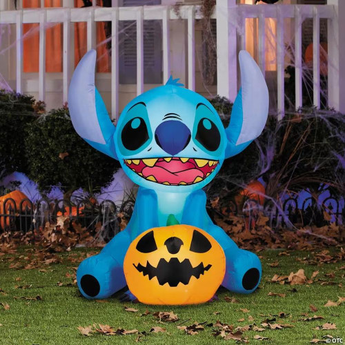 36" Airblown Inflatable Lilo & Stitch Stitch With Jack-O'-Lantern Halloween Outdoor Yard Decoration