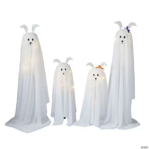 Light-Up Standing Ghostly Dogs Halloween Decoration - Set Of 4