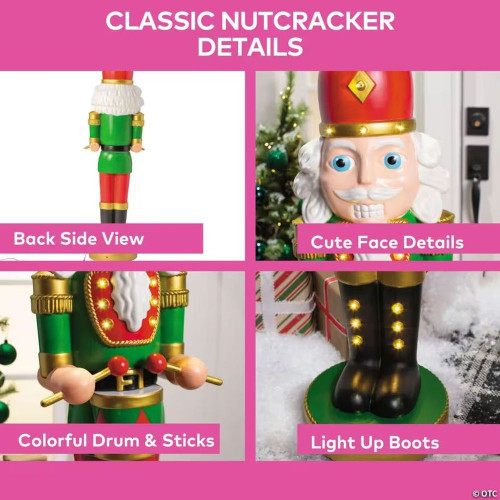 4 Ft. Light-Up Nutcracker With Drumsticks Christmas Decoration