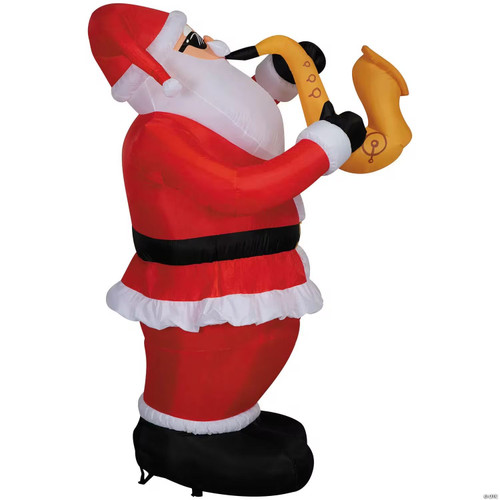 6 Ft. Airblown Inflatable Animated Santa With Saxophone Christmas Outdoor Yard Decoration