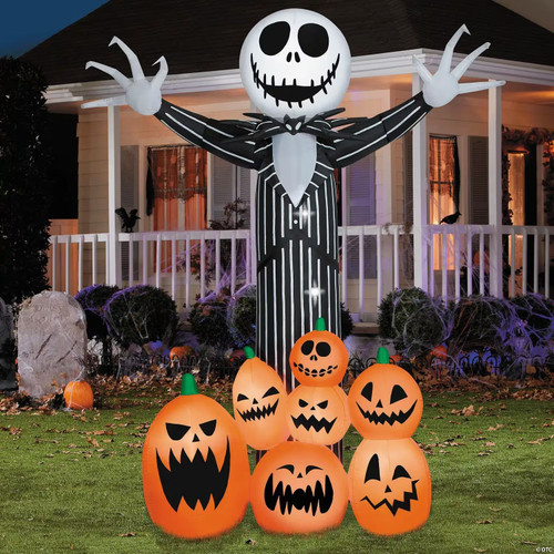 9 Ft. Airblown Inflatable Giant Animated Jack Skellington Halloween Yard Decoration