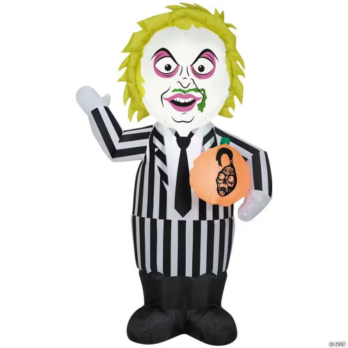 42" Airblown Inflatable Beetlejuice Beetlejuice With Pumpkin Halloween Outdoor Yard Decoration