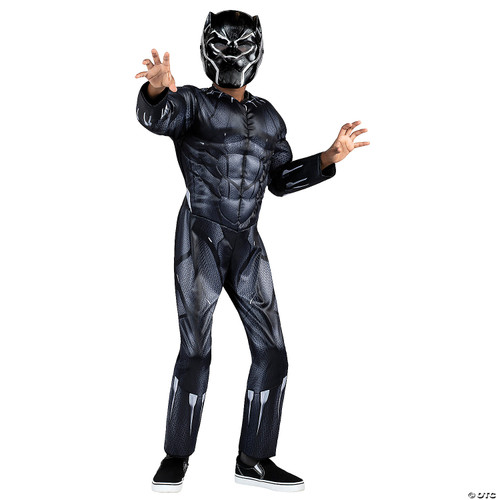 MARVEL Boys Deluxe Black Panther Costume, Kids Superhero Halloween Costume,