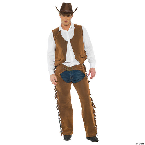 Wild West Men's Costume Western Rider Cowboy Inspired Costume Features Faux