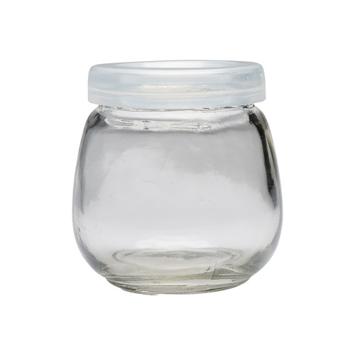 Roots & Harvest 4oz Glass Yogurt Jars with Plastic Lids, 12 Jars & Lids