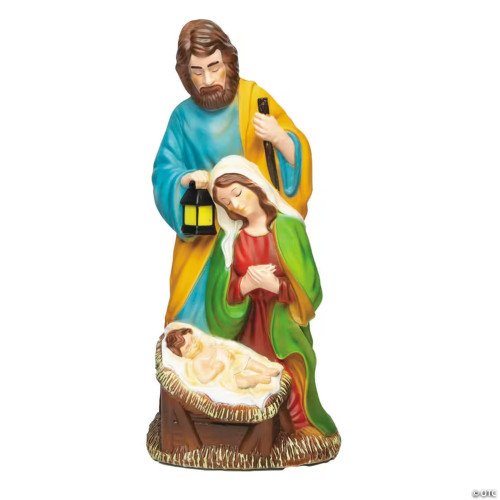 32 1/4" Light-Up Nativity Holy Family With Led Lantern Christmas Decoration