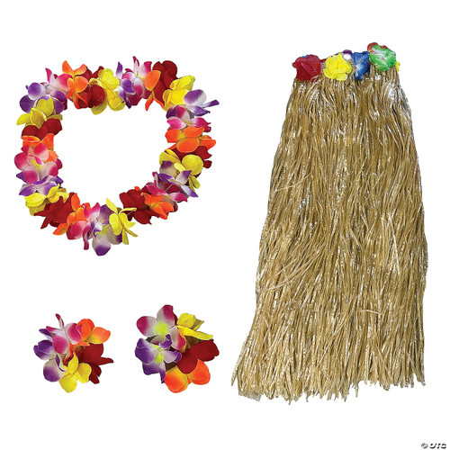 UNDERWRAPS Hawaiian Women Accessory Kit - Hawaiian Skirts Instant Costume Pack