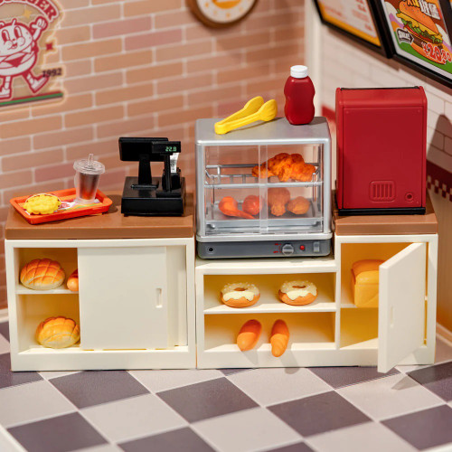 HRP Robotime Yum Yum Burgers Diy Plastic Miniature House