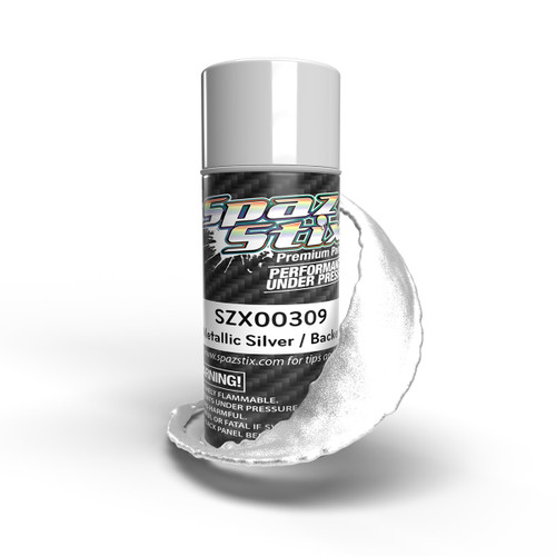 New Spaz Stix Silver Metallic Backer / Basecoat Aerosol 3.5Oz