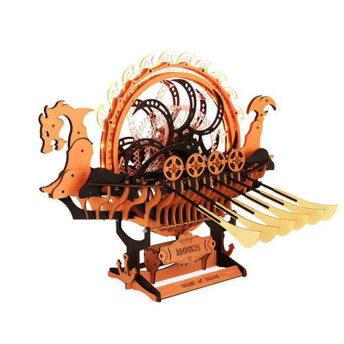 HRP Robotime Viking Dragon Ship Mechanical 3D Wooden Puzzle