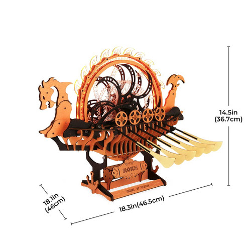 HRP Robotime Viking Dragon Ship Mechanical 3D Wooden Puzzle