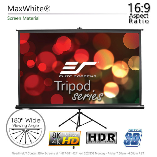 New EliteScreens Tripod 120-inch Adjustable Multi Aspect Ratio Portable Screen