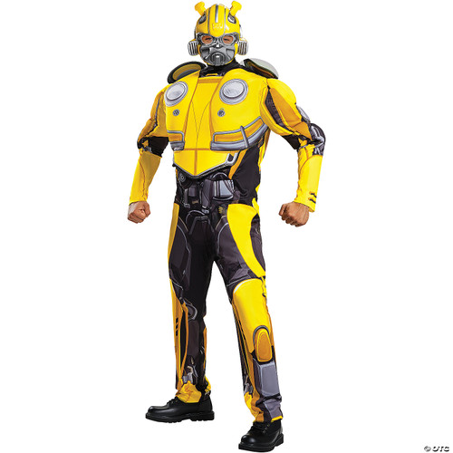 Disguise Men's Bumblebee Movie Classic Muscle Adult Costume, Yellow, L/XL