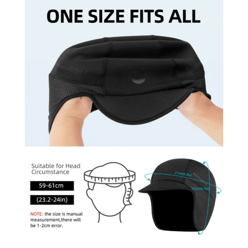 Rockbros Winter Hat With Sun Visor Under Helmet Liner Cycling Caps Pack 2