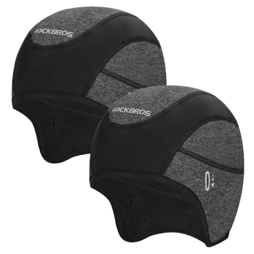 Rockbros Windproof Winter Hat Under Helmet Liner Cycling Caps In Black Pack Of 2