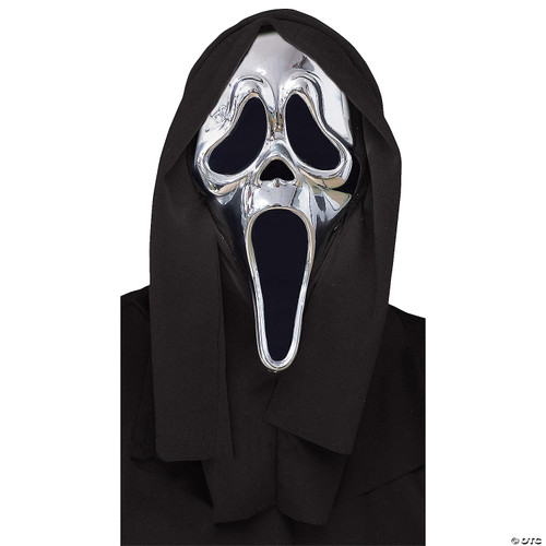 Fun World Officially Licensed Ghost Face Chrome Plated Mask - One Size Fits All