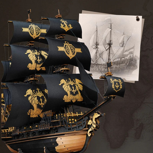 HRP Robotime The Seahorse Barque Sailing Ship Scale Model Vehicle