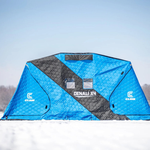 Clam 120176 Fish Trap Series Denali X4 Thermal 4-Person Ice Fishing Shelter
