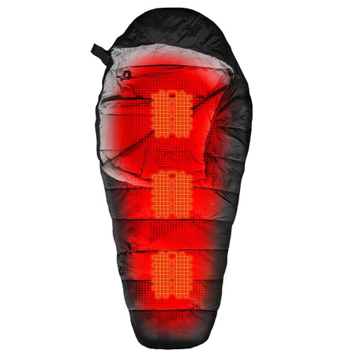 Actionheat 5V Machine Washableheated Black Sleeping Bag