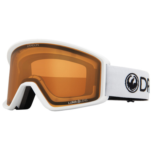 Dragon Alliance Dxt Otg White Strape Lumalens Amber Lens Goggles