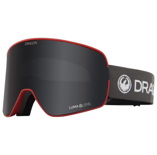 Dragon Alliance Nfx2 Blockred Strape Lumalens Dark Smoke Lens Goggles