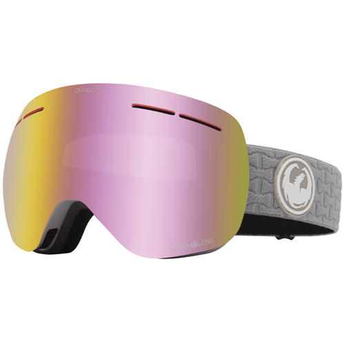 Dragon Alliance X1S-Coolgrey/Lumalens Pink Ion Lens Goggles In One Size