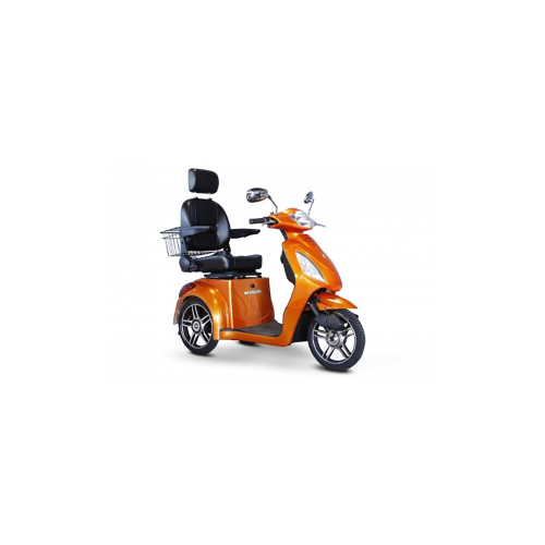 E-Wheels 3 Wheel Elite Power Scooter with Electromagnetic Brakes - Orange