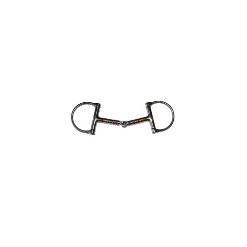 Epic Animal Bit SS Racing D 5"Snaffle W Copper Roller Mouth Piece StainlesSteel