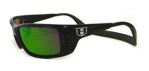 Hoven Meal Ticket Black Gloss/Green Chrome Polarized Sunglasses