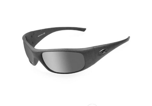 ICICLES Agent Mirror Silver Lens Sunglasses with Matte Black Frame