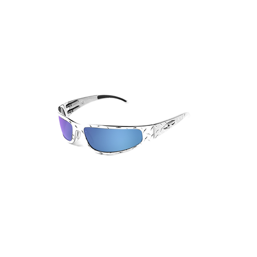 ICICLES Baby Bagger Blue Mirror Lens Sunglasses with Chrome Diamond Frame