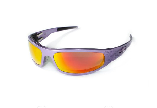 ICICLES Baby Bagger Polarized Mirror Orange Lens Sunglass Purple Flame Frame