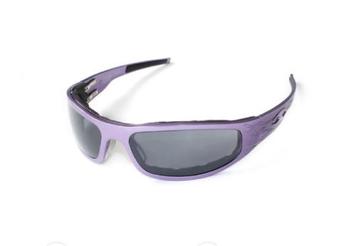 ICICLES Baby Bagger Transition Grey Lens Sunglass Purple Flame Frame