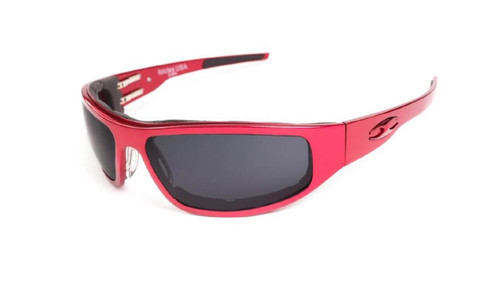 ICICLES Bagger Polarized Grey Lens Sunglasses with Flat Red Frame