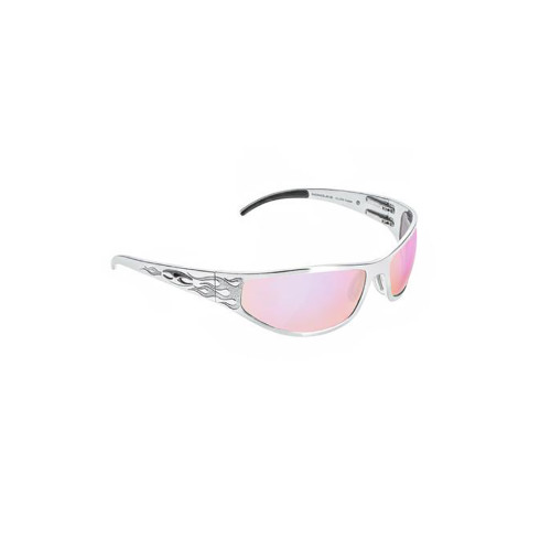 ICICLES Baggers Flames HD Road Sunglasses with Silver Frame