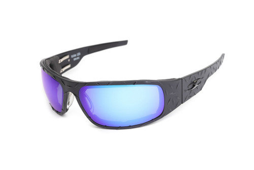 NEW ICICLES Big Daddy Bagger Blue Lens Sunglasses with Matte Black Diamond