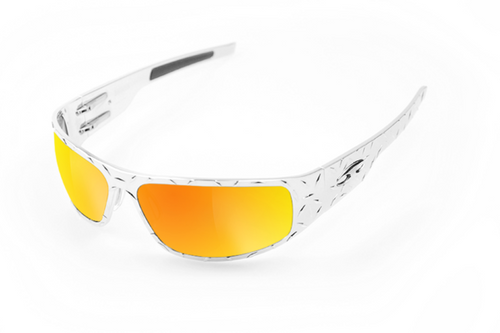 ICICLES Big Daddy Bagger Orange Lens Sunglasses with Chrome Diamond Plate