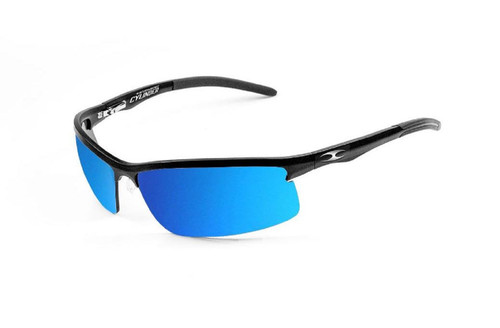 ICICLES CI-002-2 Cylinder Blue Mirror Lens Sunglasses with Matte Black Frame
