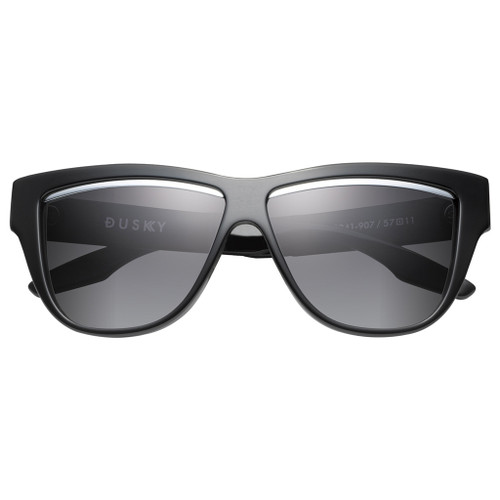 IVI Eyewear Dusky POLISHED BLACK fram with GREY LENS Sunglasses