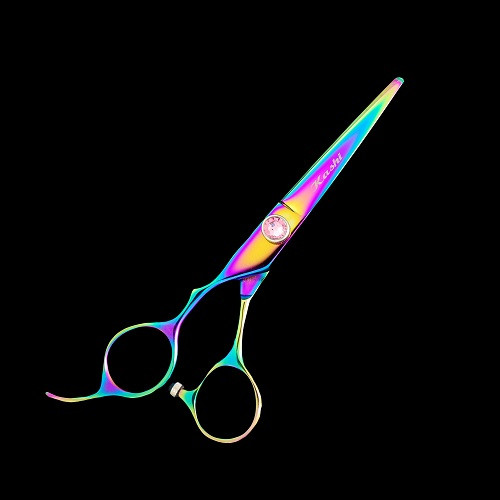 Kashi Left Hand CBL-520CR Cobalt Hair Cutting 5.5" Rainbow Shears / Scissors