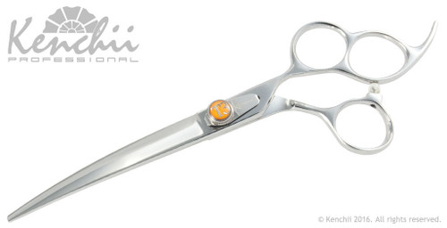 KENCHII T3 KET3-7C Level-3 7 Inch Curved Three Ring Handle Scissor - Silver