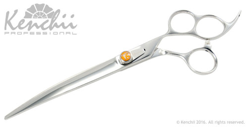 KENCHII T3 KET3-8C Level-3 8 Inch Curved Three Ring Handle Scissor - Silver